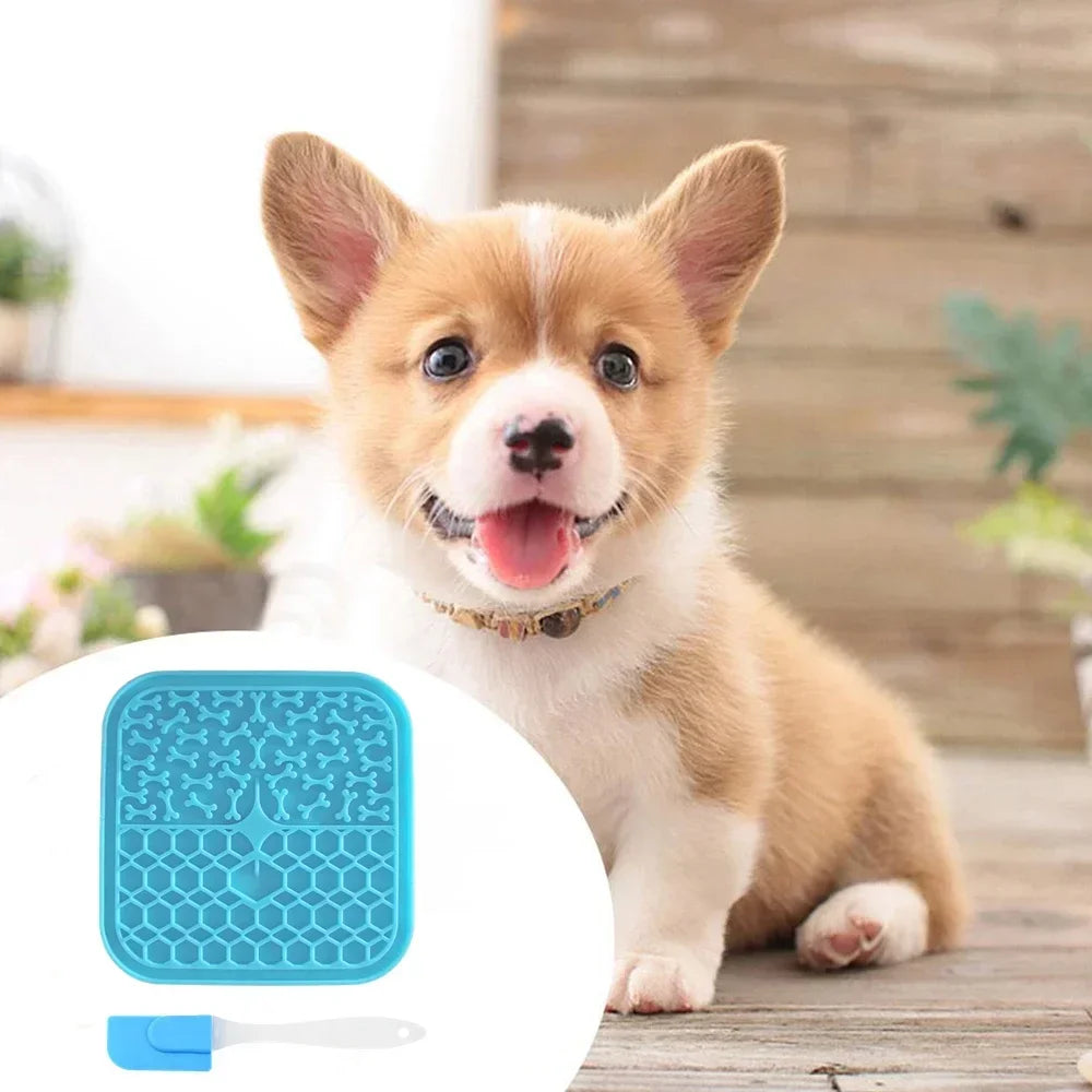 Silicone Licking Mat for Dogs Slow Feeder Bowl to Prevent Fast Eating Anxiety Relief and Mental Stimulation Interactive Toy Oasis Select