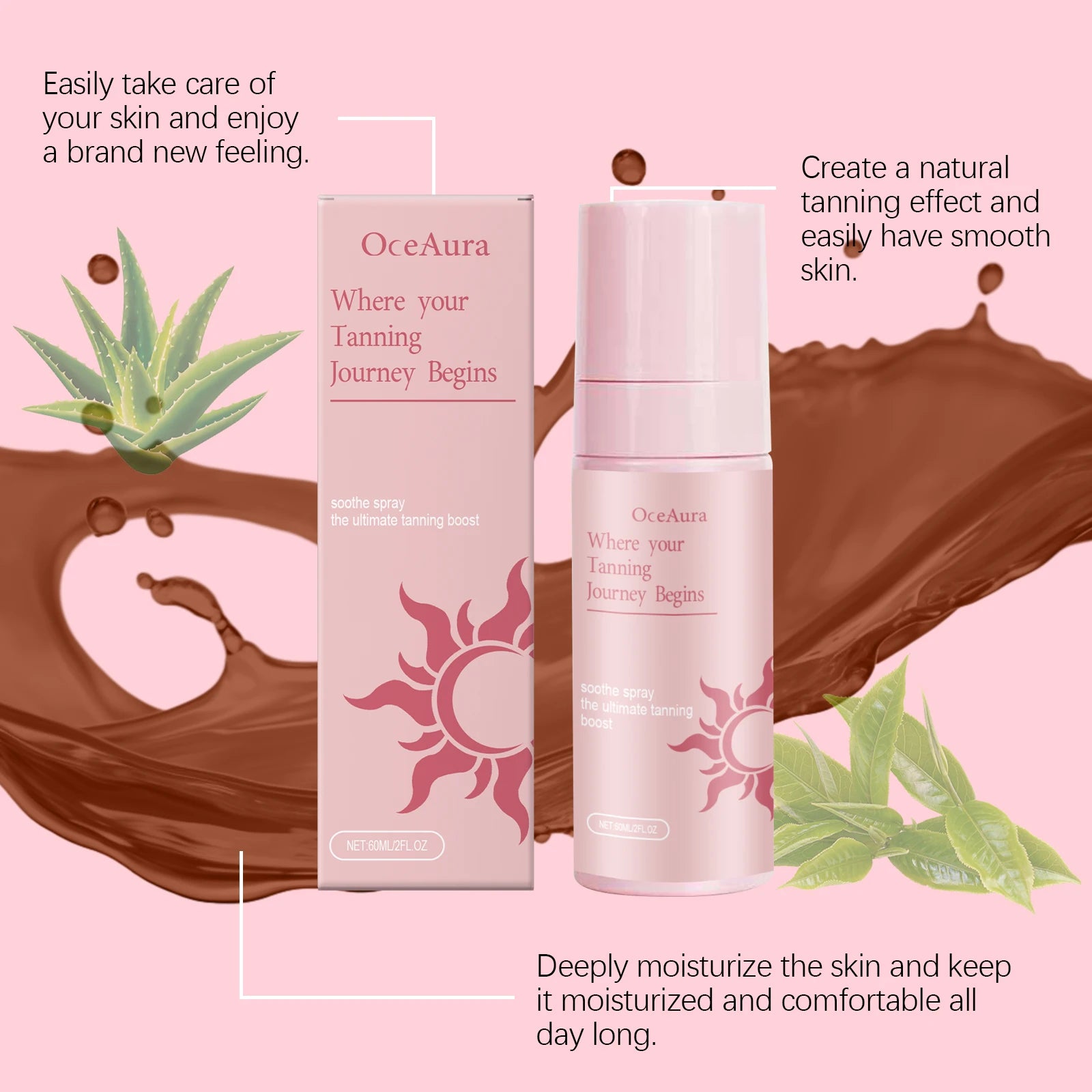 Self Tanning Spray Bronzer Wheat Skin Summer Tanner Sunbathing Aid Enhance Melanin Lasting Hydrating Tanning Intensifier Spray Oasis Select