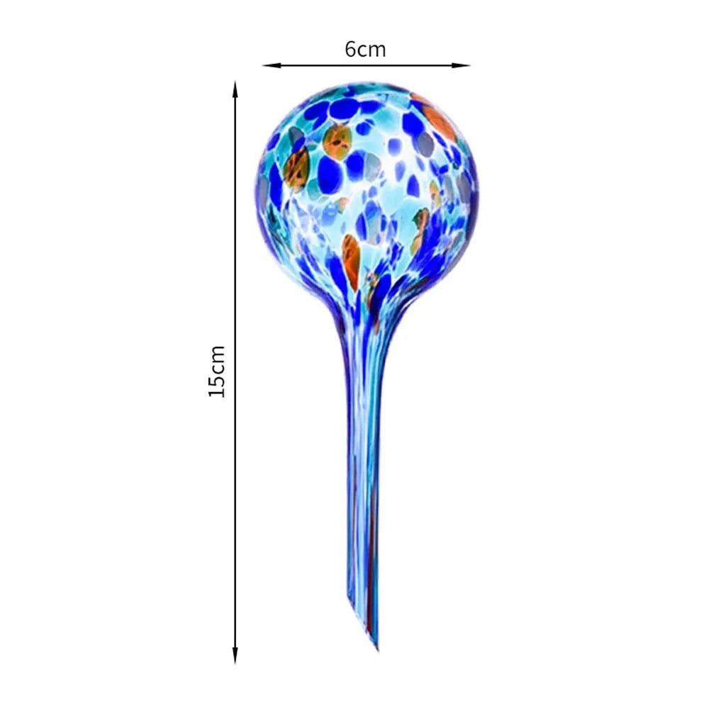 Glass Automatic Plant Watering Ball 100ml Bulb Shape Glass Auto Drip Irrigation System Colorful Automatic Watering Spike Oasis Select Multicolor