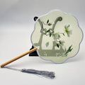 Chinese Style Silk Round Fan Double-sided Floral Embroidery Hand Fans with Tassel Summer Dance Fan For Women Wedding Home Decor Oasis Select Assorted Colors-03