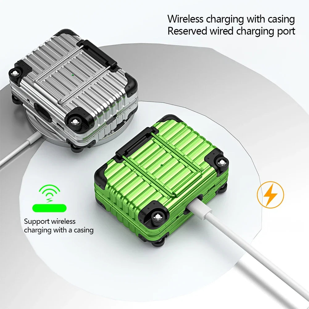 Mini Suitcase AirPods Case – Drop-Proof PC & TPU Cover