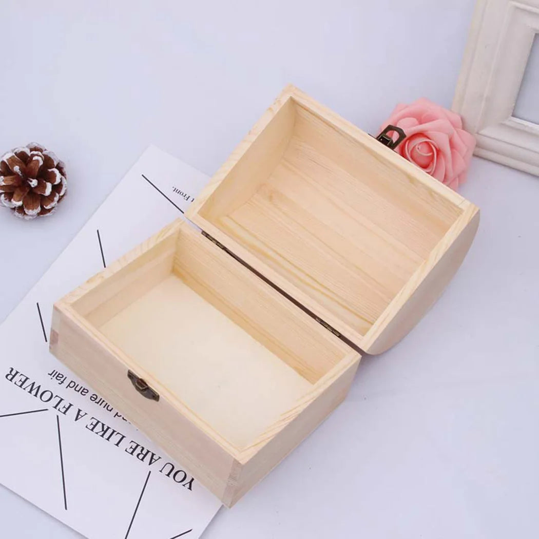 Boxes Wooden Box Wooden box New Utility Keepsake Plain Small/Large Craft Decorate Jewellery Storage Trinket Wedding Oasis Select L