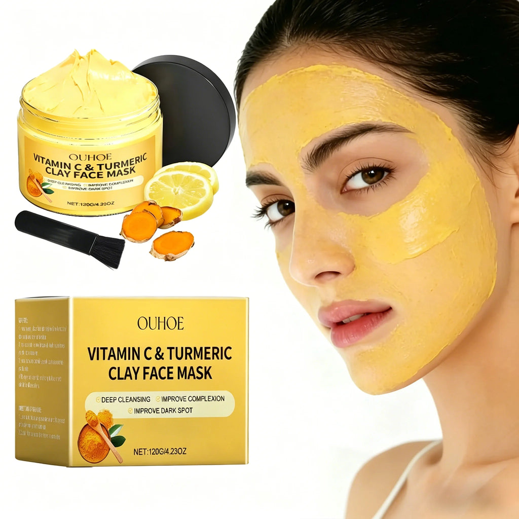 Turmeric Vitamin C Facial Mask Deep Cleansing Hydrating Exfoliating Pore Minimizing Nourishing Skin Care Mud Mask Oasis Select