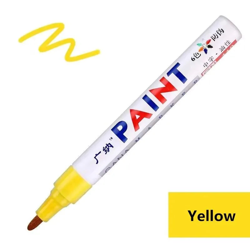 1pcs Permanent Waterproof Paint Marker Pen Car Tyre Rubber Tread Graffiti Artist Paintbrush School Office Supply Stationery Oasis Select Yellow