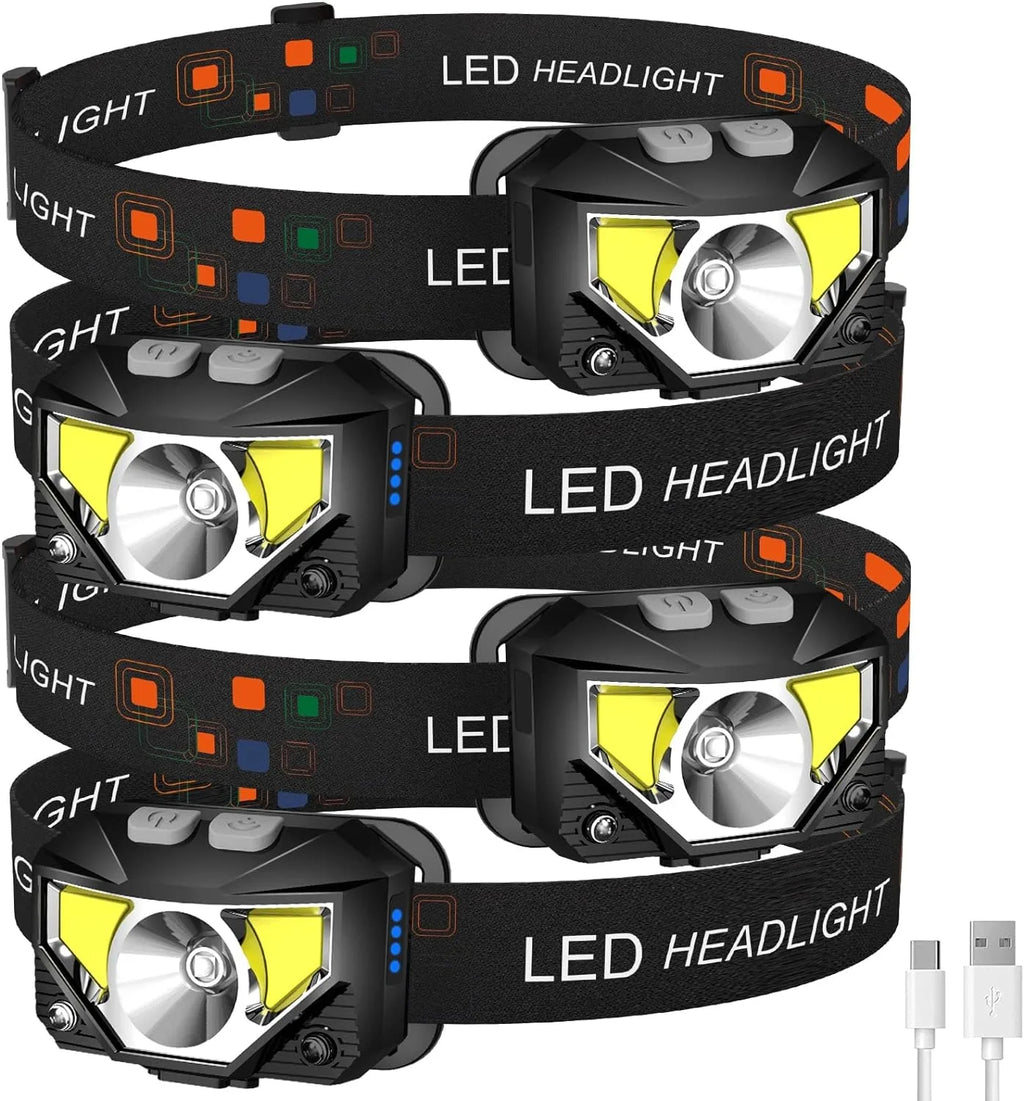 ZHIYU 500LM Rechargeable LED Headlamp 2-Pack | Motion Sensor