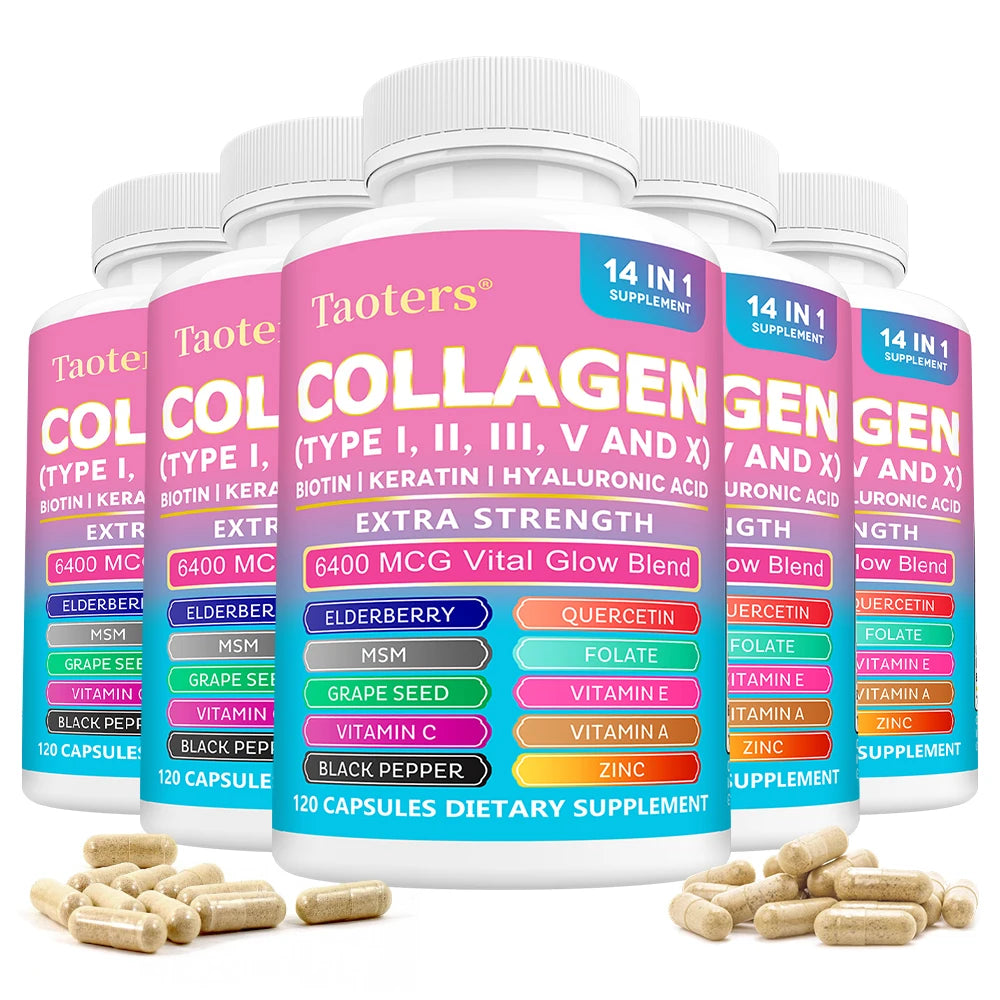 Multi Collagen Peptides Capsules – Biotin, Keratin & Hyaluronic Acid