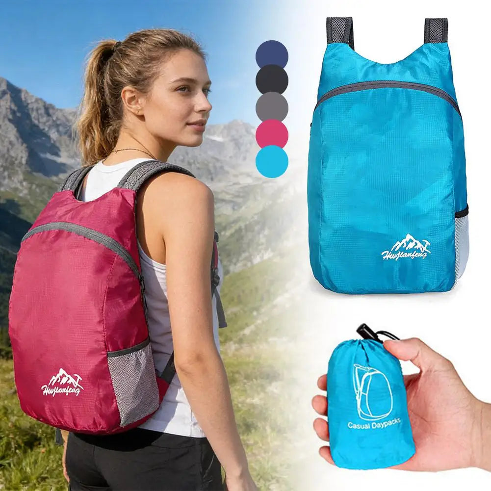 Ultralight Foldable Backpack – 20L Waterproof Travel Daypack