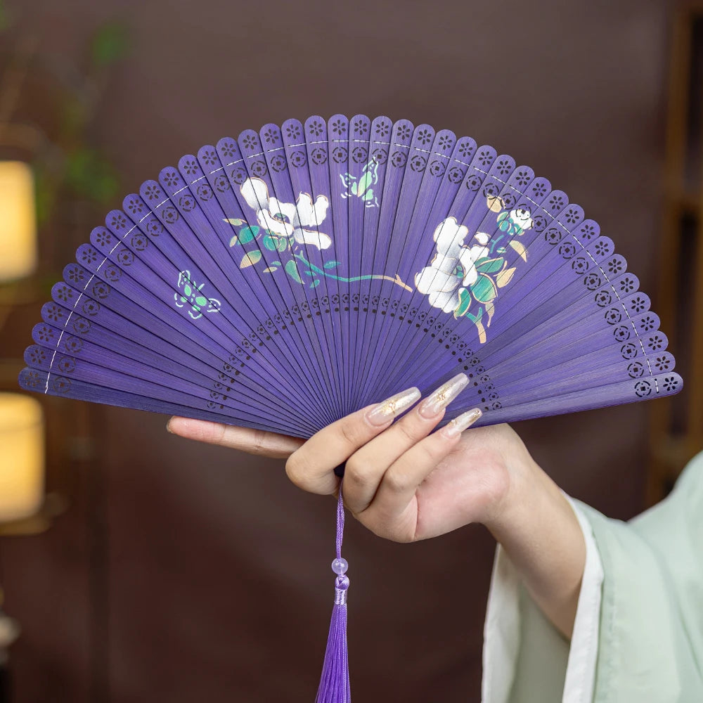 New All-bamboo Dance Fan Portable Summer Folding Fan Classical Film and Television Court Photo Fan Oasis Select 21