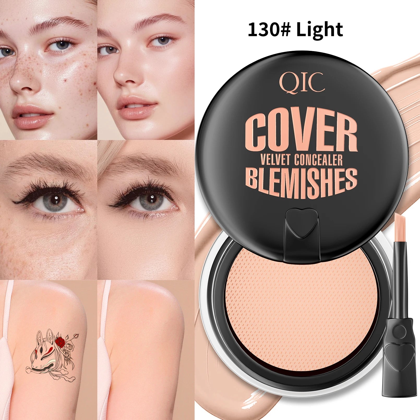 QIC Hydrating Eye Brightening Concealer Cream | Full Coverage