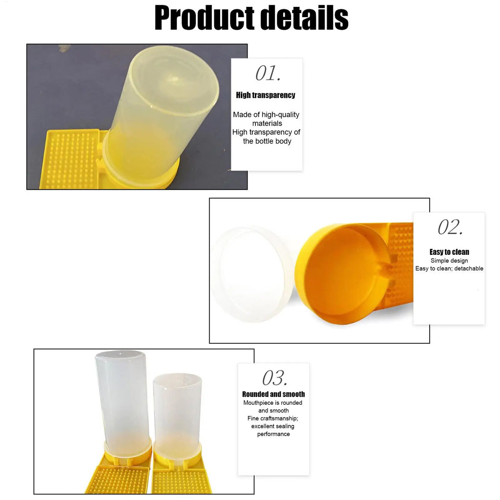 Poultry Feeder Water Cup Leakproof Large Capacity Clear Feeder Water Cup Feeding Container for Chicks Quail Bee Feeders Oasis Select