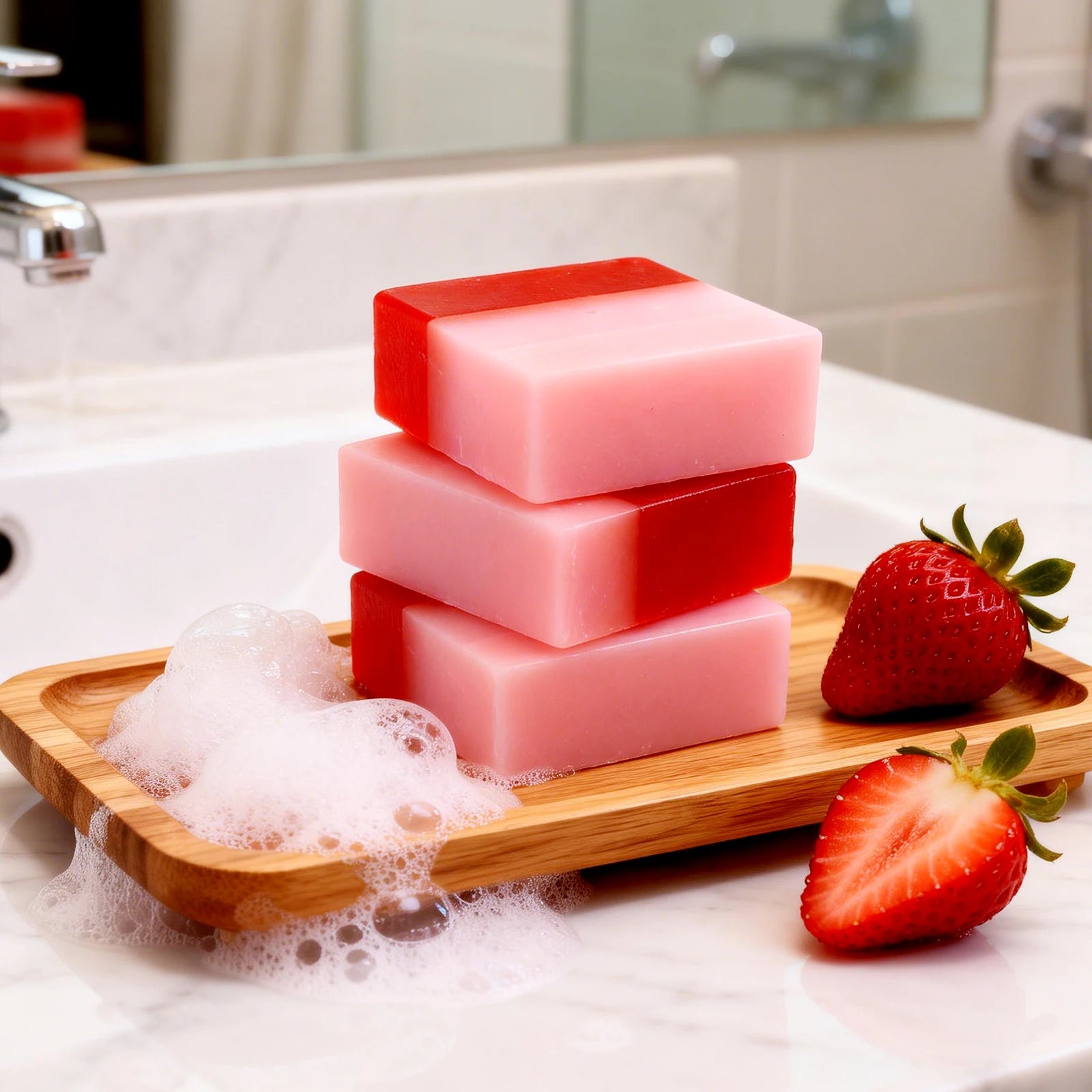 Strawberry Handmade Soap – Brightening & Moisturizing Bar