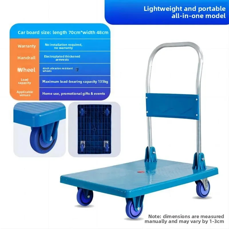 Trolley Portable Folding Silent Casters Handling Goods Trolley Silent Flat Truck Oasis Select