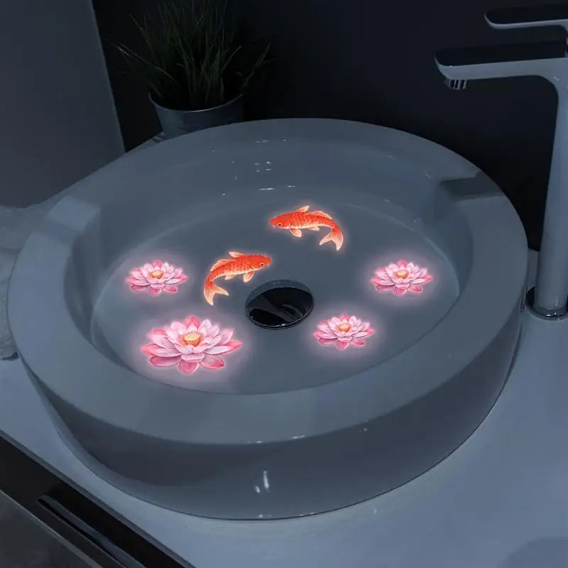 Glow In The Dark Sink Stickers Luminous Glass Stickers Washbasins Stickers Toilet Sticker Self-adhesive Removable Home Decor Oasis Select A2