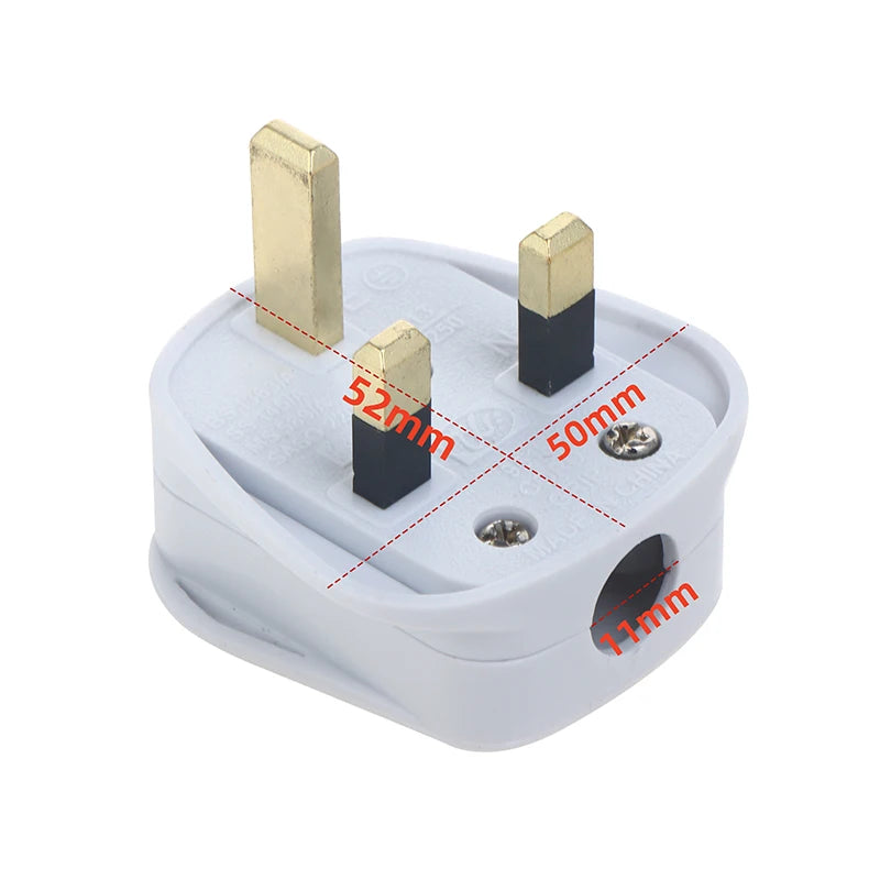 UK Type G 13A Fused 3-Pin Mains Plug – Rewirable Connector