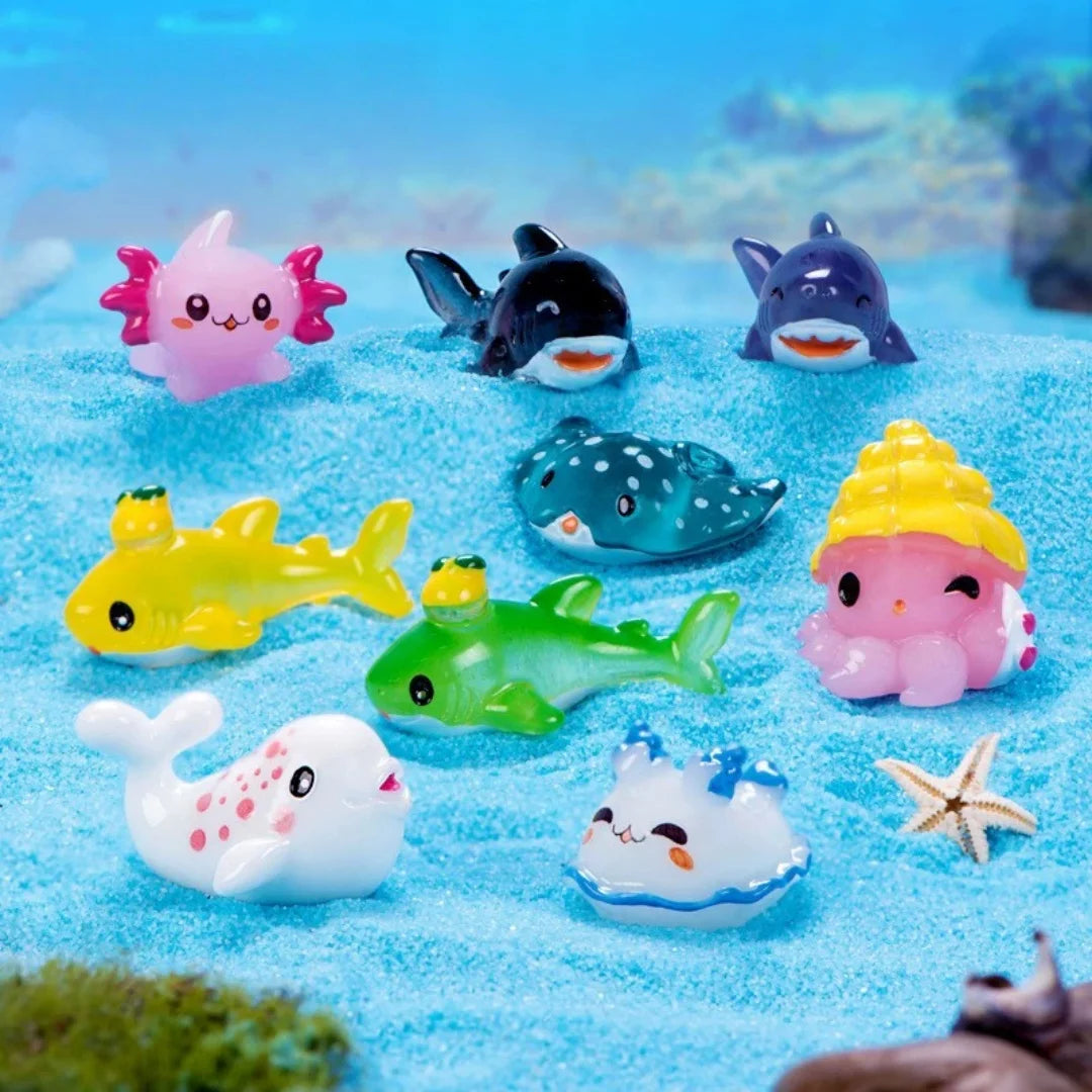 Mini Ocean Resin Animals Tiny Sea Animals Figurines Marine Miniature Animals Aquarium Ornaments Home Decorations Oasis Select