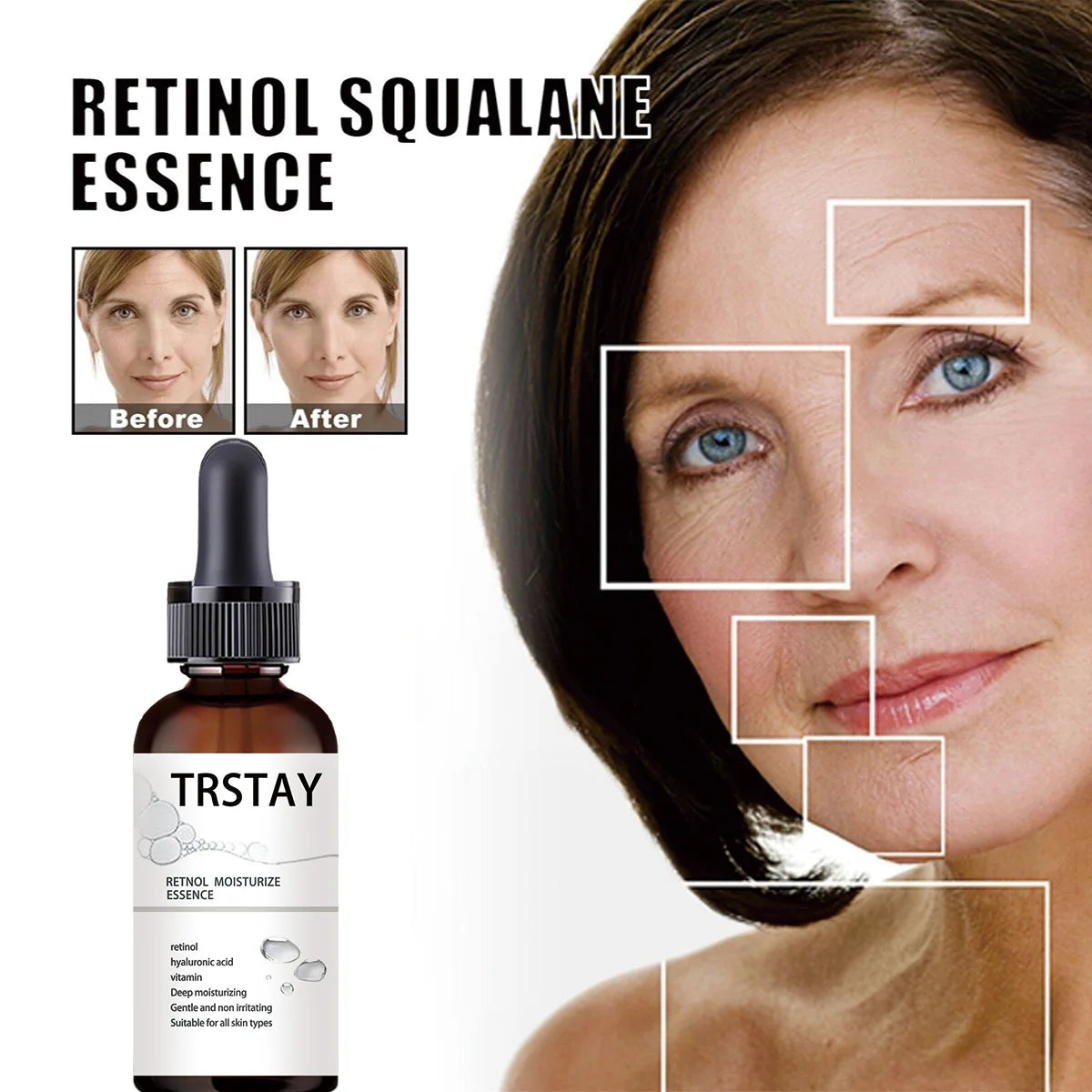 TRSTAY Retinol & Squalene Face Serum – Brighten & Moisturize