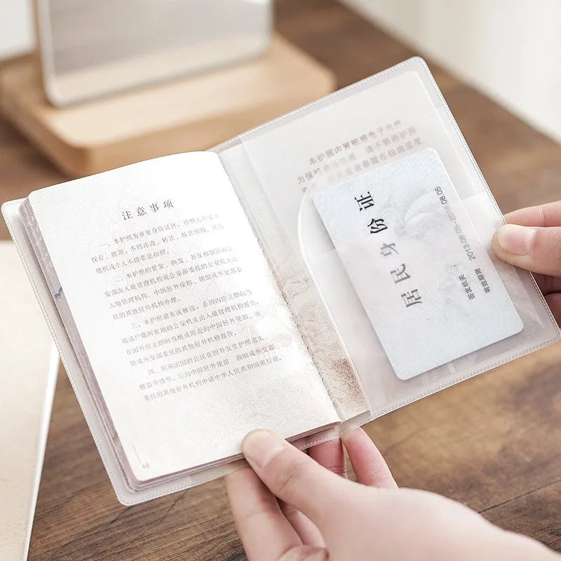 2/4PCS Passport Cover PVC Waterproof Case for Passport Wallet Business Credit Card Documents Holder Protective Case Case Pouch Oasis Select