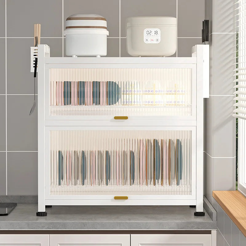 Kitchen cupboard storage box with door, dust-proof bowl rack, countertop, dish storage rack, chopsticks, dishes, drain rack Oasis Select