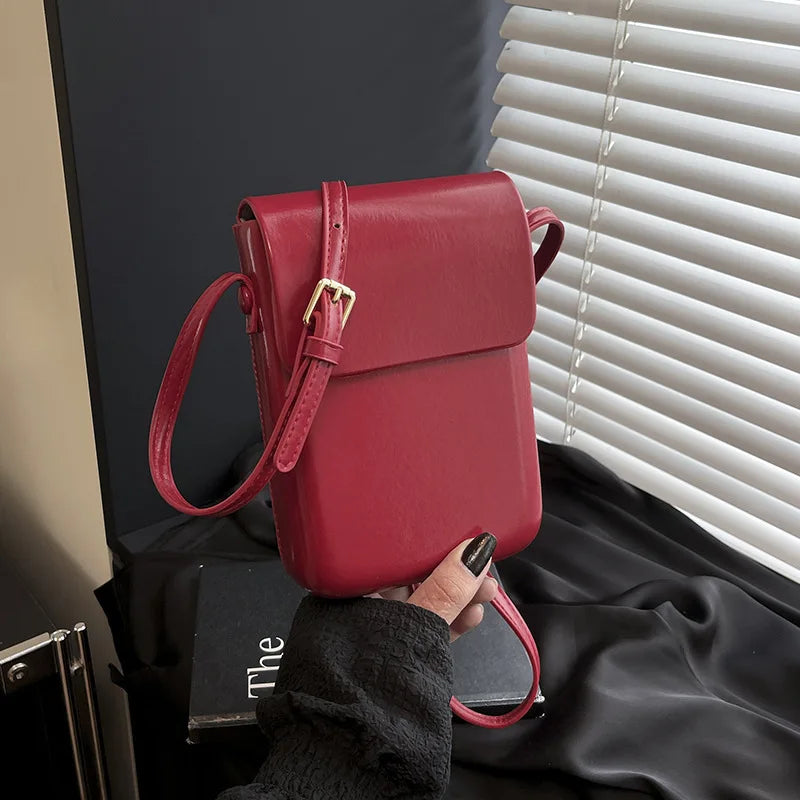 Women's Minimalist Crossbody Phone Bag | Small PU Shoulder Purse