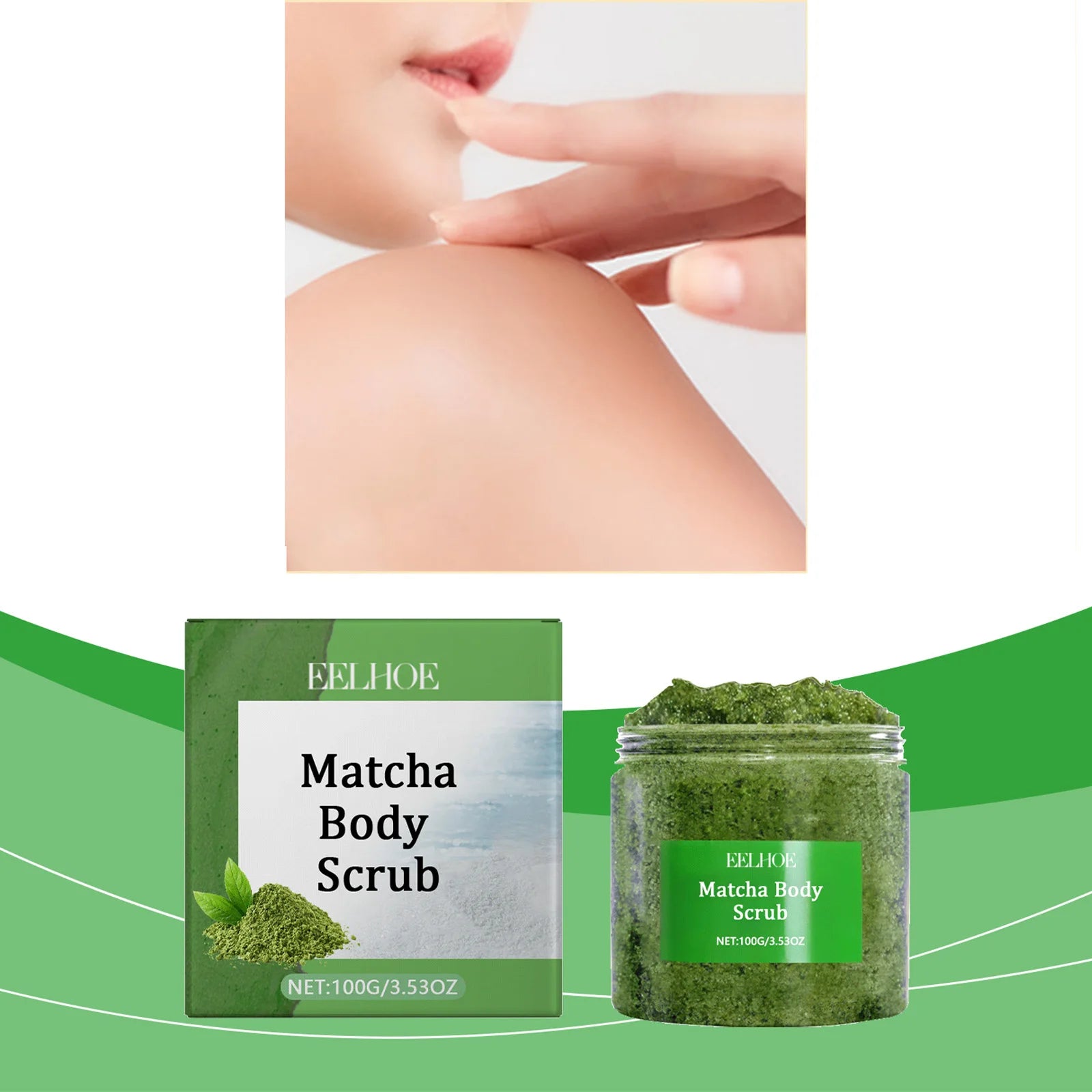 Eelhoe Matcha Sea Salt Body Scrub – Exfoliate & Hydrate Body Exfoliating Scrub Oasis Select