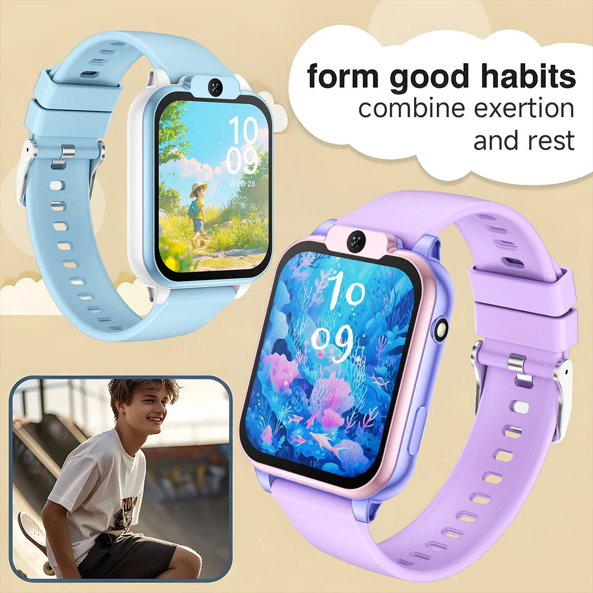 Kids Smart Watch with Camera, Games & 24 Languages | SIMSONLAB