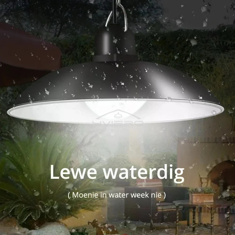 Solar Outdoor Chandelier LED Retro Pendant Light | Remote Control
