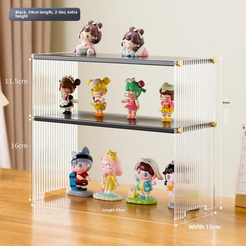 Blind box display stand Figure display case POP MART Lego doll building block storage desktop acrylic storage box Oasis Select Black second floor
