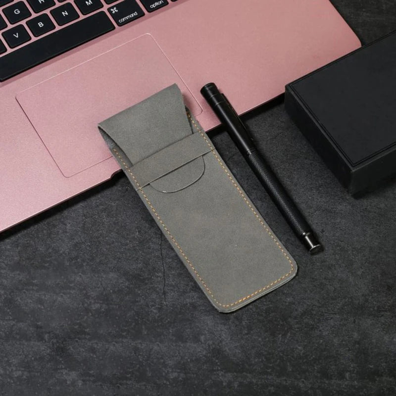 Vintage Leather Pen Case Pocket Pen Pouch Pen Sleeve Mini Stationery Organizer Bag For Students Office Women Men Business Travel Oasis Select