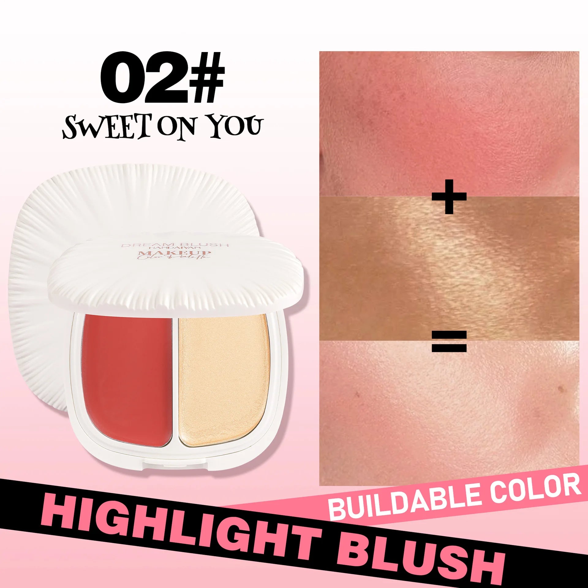 Handaiyan 2-in-1 Blush & Highlighter Palette | Natural Glow