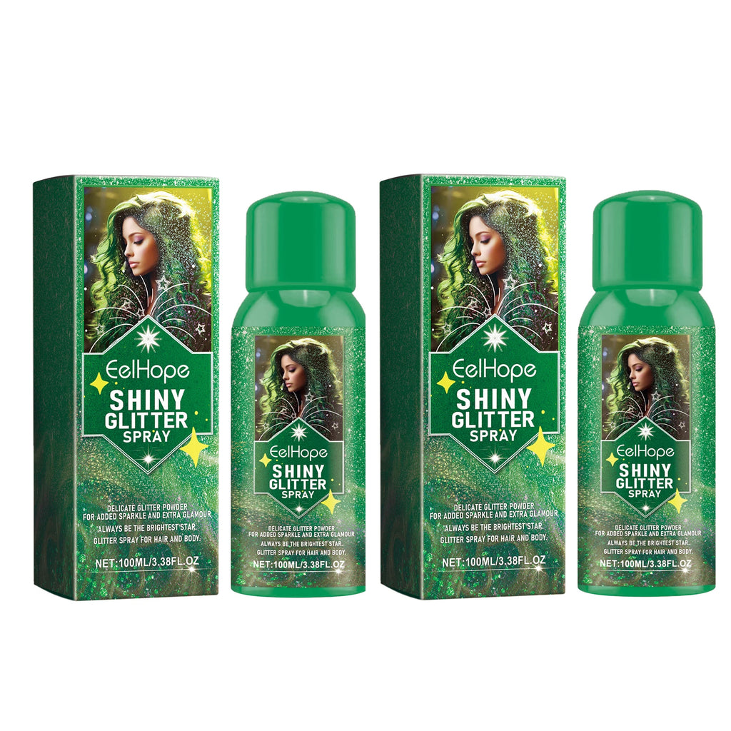 Eelhope Glitter Spray – Body, Face & Hair Shimmer Highlighter Body Glitter Spray Oasis Select 2pcs X 100ml