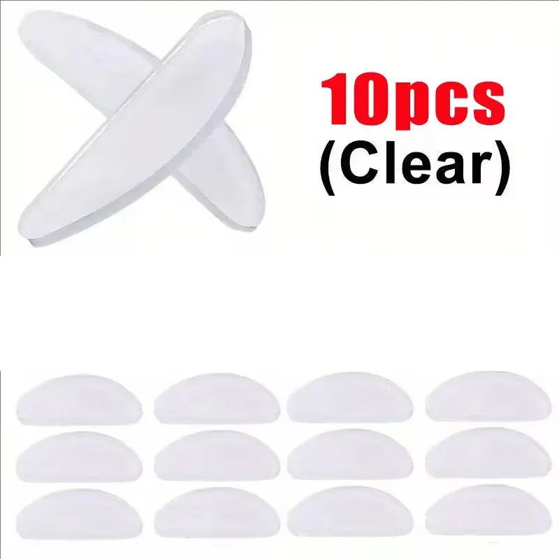 10/20/30/40pcs Eyeglasses Anti Slip Nose Pads Soft Silicone Adhesive Glasses Nose Pads For Plastic Frame Glasses Sunglasse Oasis Select 10pcs White