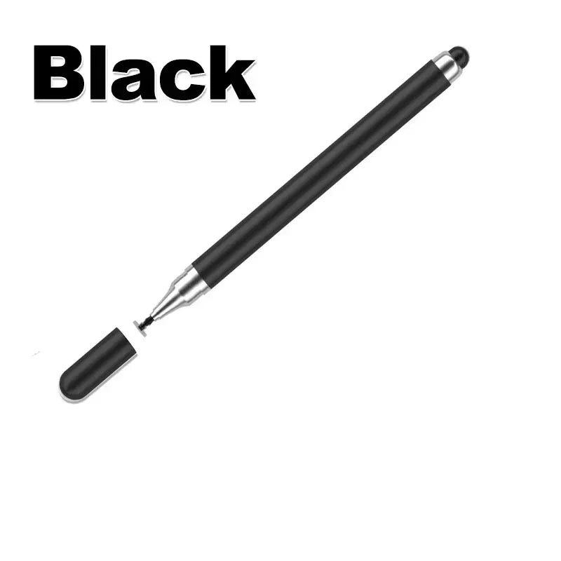 Universal 2 in 1 Stylus Pen for Smart Phone Tablet Drawing Capacitive Pencil Android Screen Touch Pen For iPhone Samsung Oasis Select Black