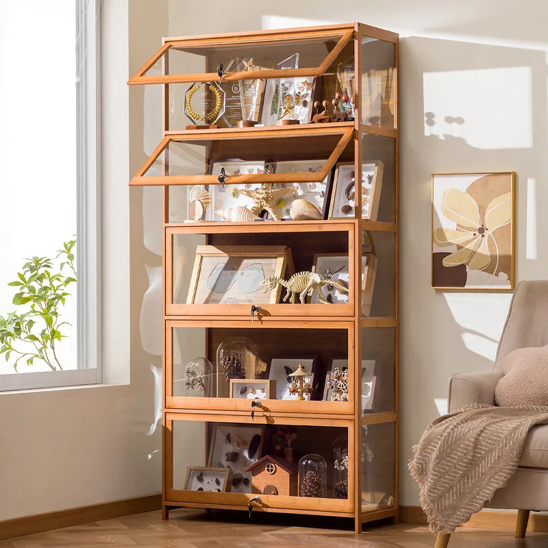 Figure display cabinet with lock acrylic display stand transparent dustproof model building block ornament shelf display box Oasis Select
