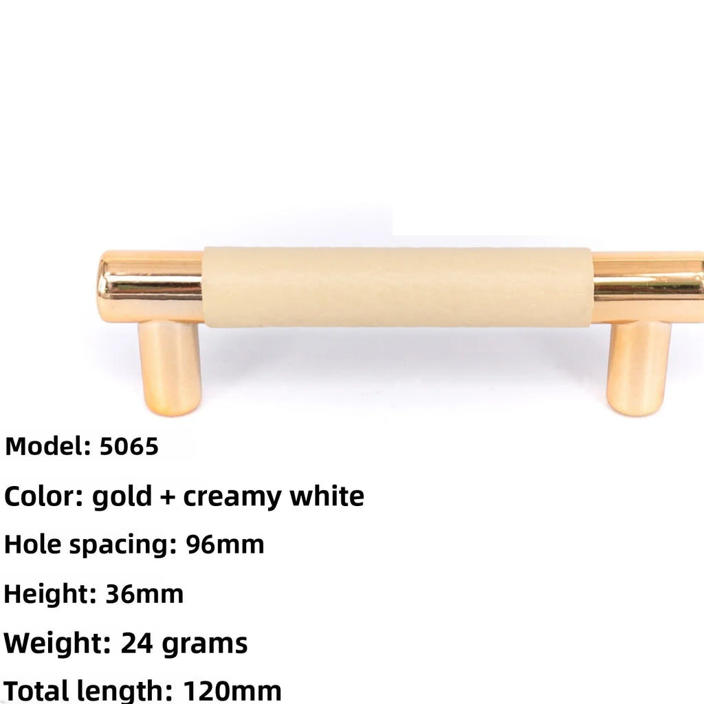 Dooroom Brass Furniture Handles Real Leather Nordic Simple Pulls Cupboard Wardrobe Dresser Shoe Box Drawer Wine Bar Cabinet Knob