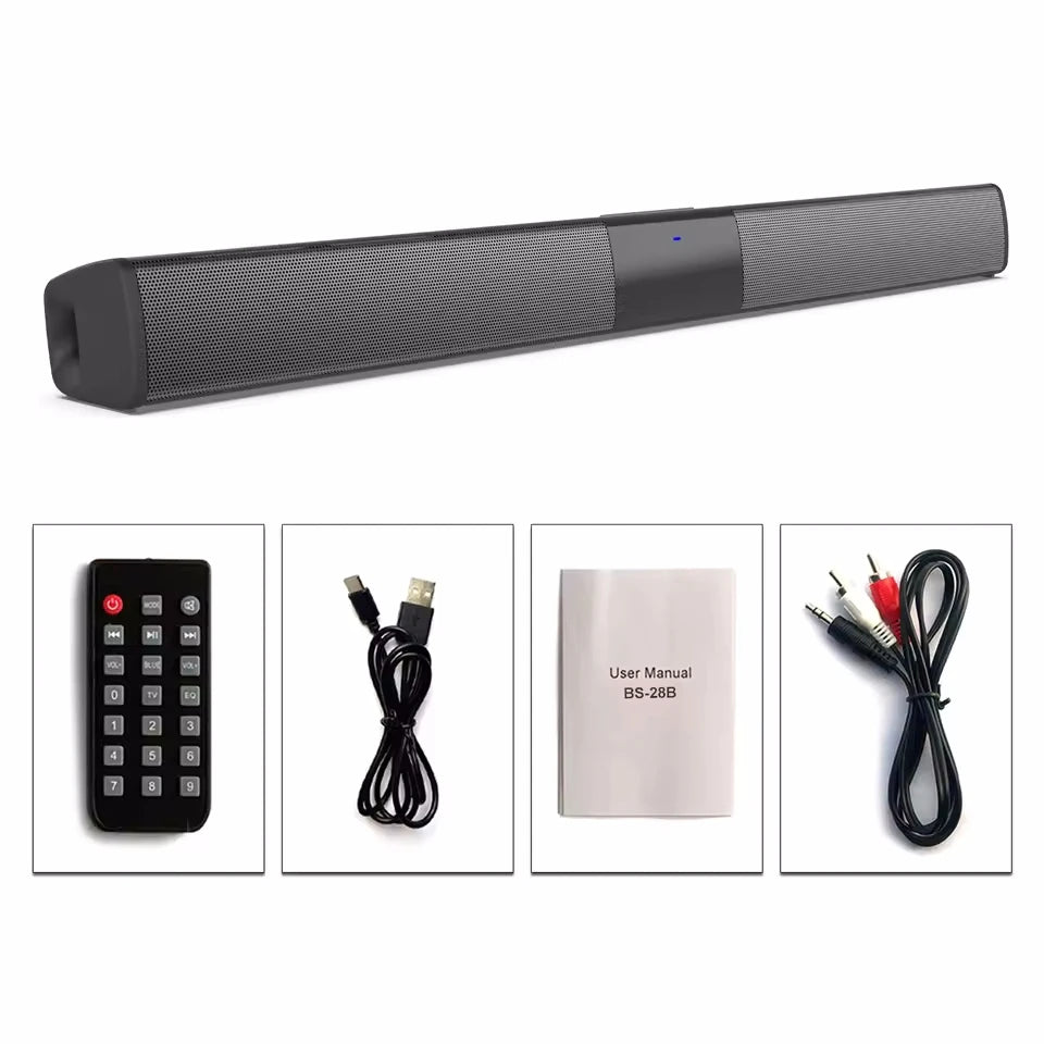 AyeBeau Wireless Soundbar – Bluetooth 5.3, Bass & Remote