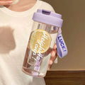 Large Capacity Portable Chic Leak Proof Plastic Water Bottle for Women Students Christmas Holiday Travel Essential Gear Oasis Select purple 600ml