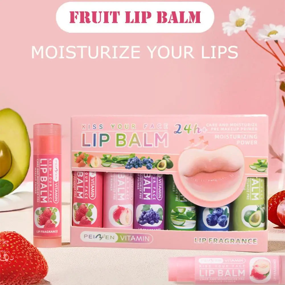 6-Piece Color Changing Fruit Lip Balm Set – Moisturizing Tint Color Changing Lip Balm Oasis Select