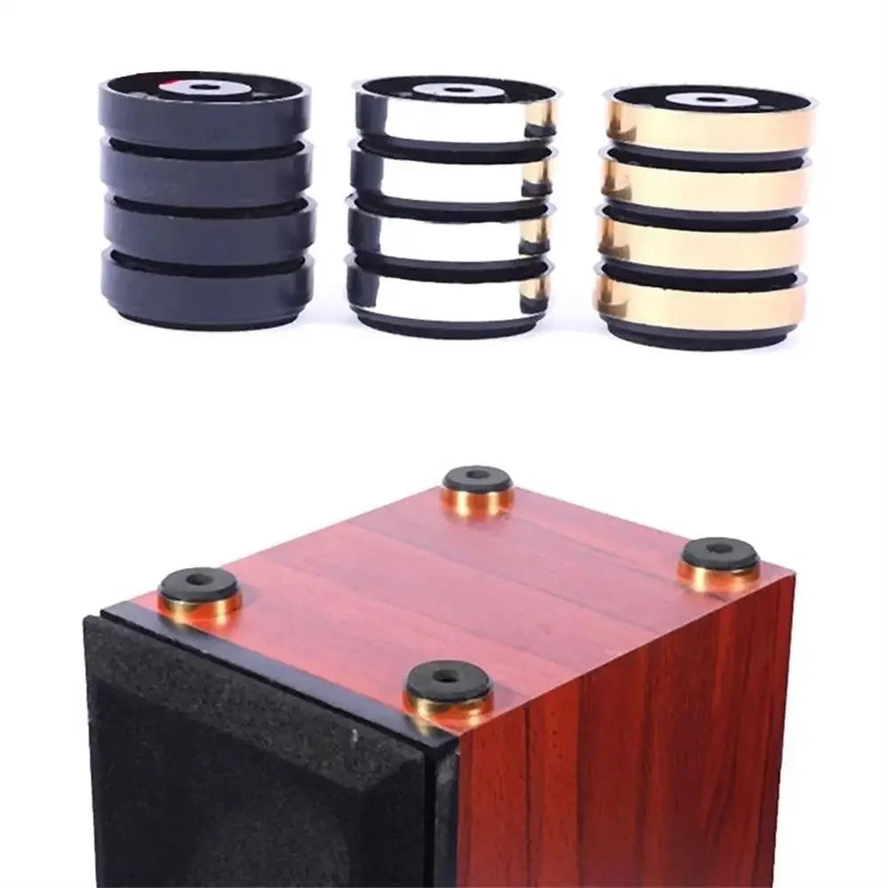 Gold Sliver Black Audio Stereo SoundBox Mats Speaker Spikes Amplifier Feet Pad Speaker Stand Feets Speaker Isolation Feet Oasis Select