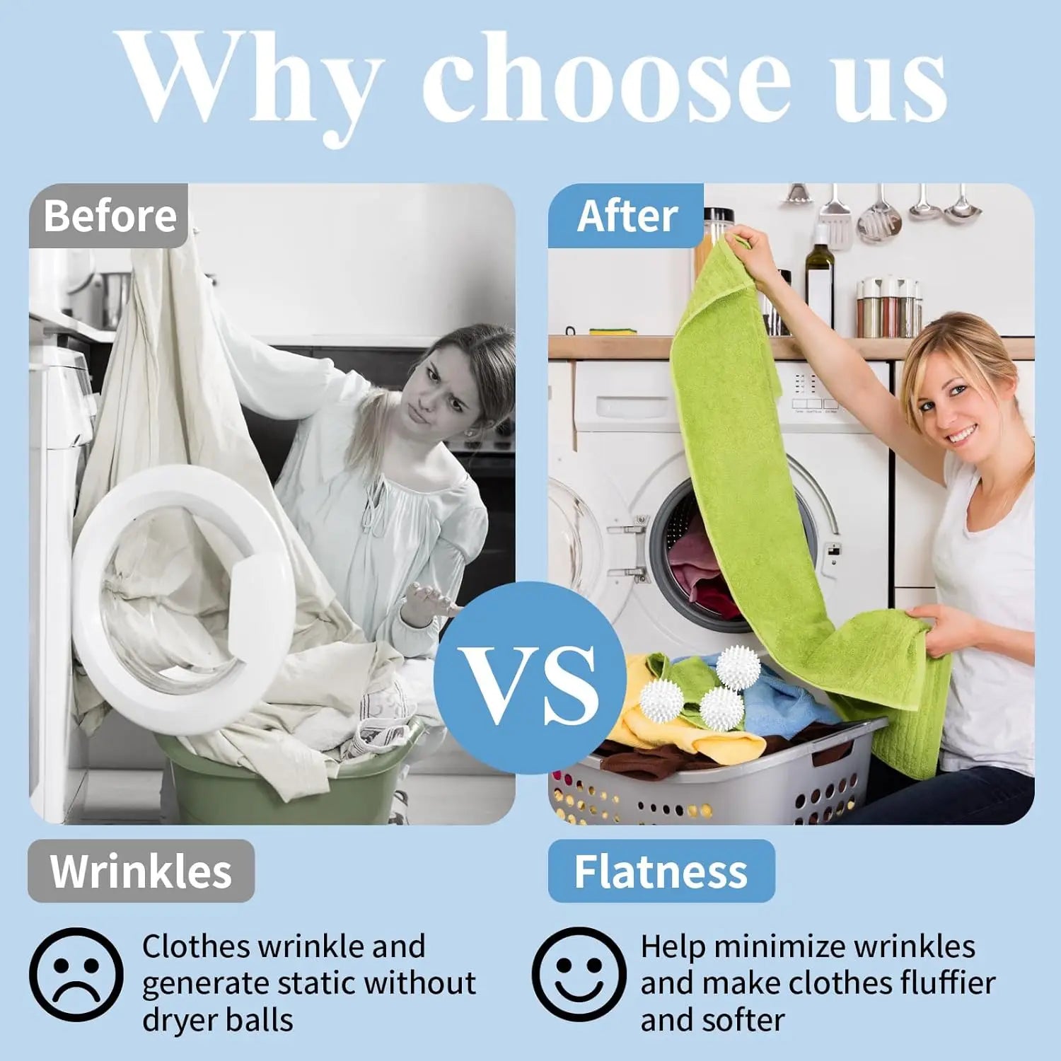 3/6/9 PCS Reusable Laundry Washing Balls for Front Loaders – 3D Design Boosts Cleaning, Reduces Detergent Use, PVC (White) Oasis Select