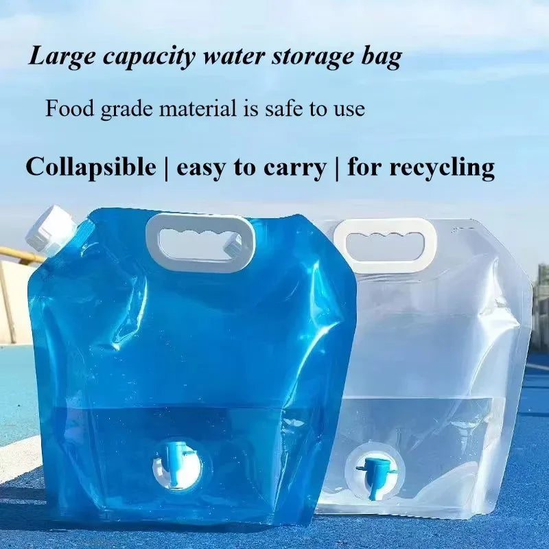 1/3/5Pcs 10L Camping Water Bag Portable Folding Water Bucket Large Water Container Outdoor Travel Collapsible Pouch Can Oasis Select