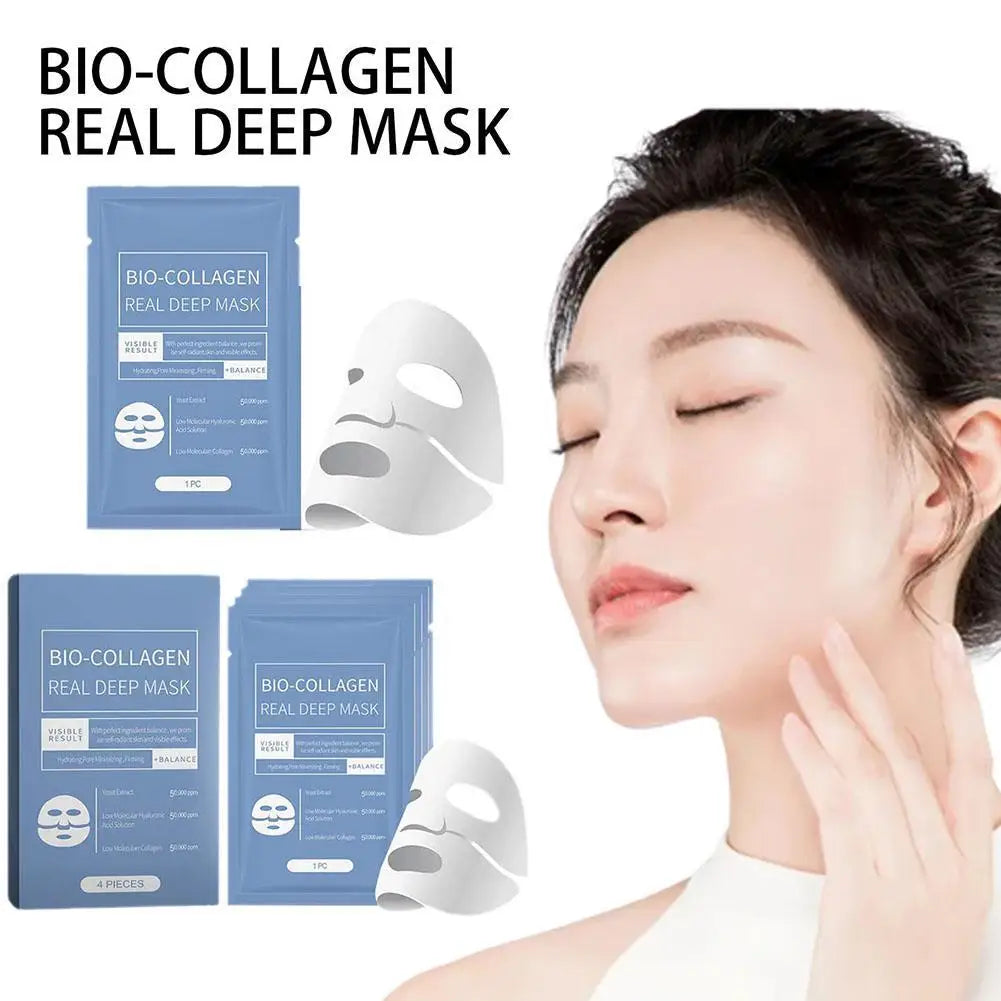1PC /4PCs Collagen Facial Mask Moisturizing Anti Wrinkle Fine Lines Brightening Firming Hydrating Mask Wrap Face Shrinking Pore Oasis Select