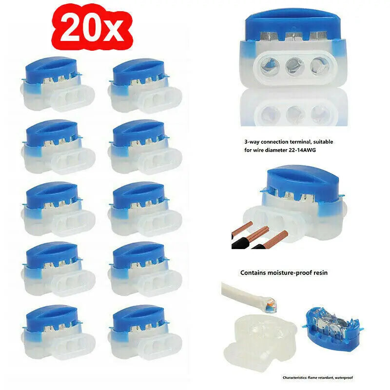 20x Resin Filled Cable Connector 314 Wire Connector For Automover Robot Lawn Mower Husqvarna Gardena Quick Electrical Terminals Oasis Select