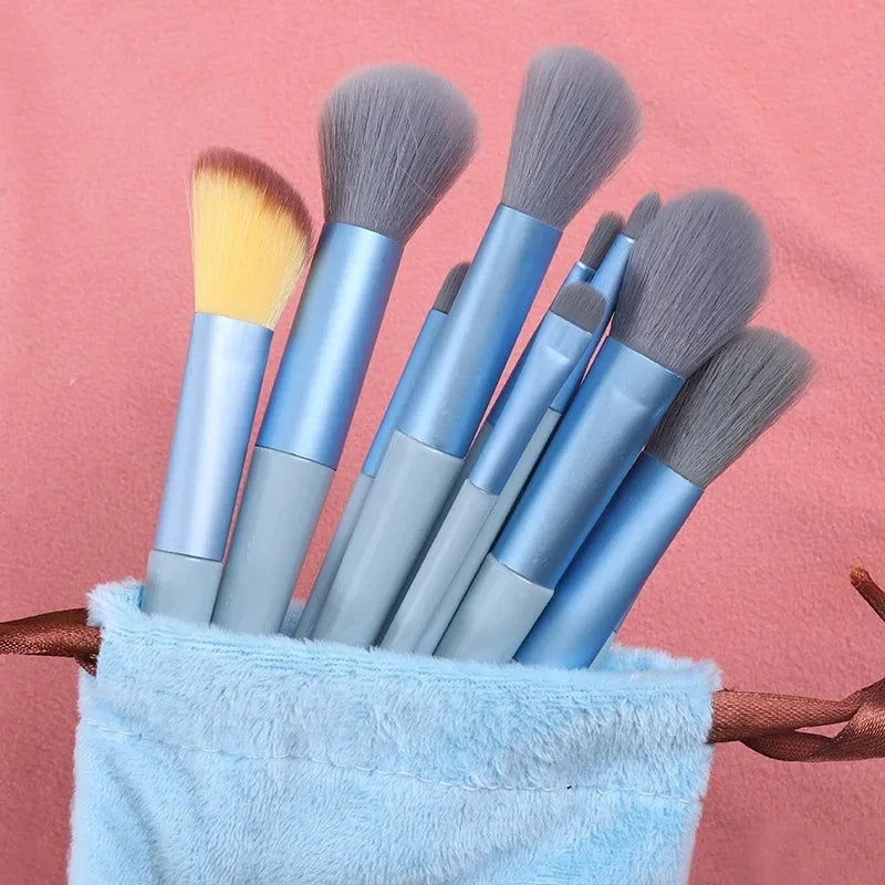 13/33pcs Professional Makeup Brush Set with Accessories for Combination Skin- Featuring Soft Brushes，Suitable for Beginners Oasis Select China Mainland 13pcs blue