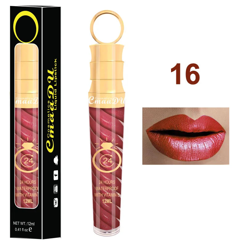 1 Pcs Matte Lip Gloss Waterproof Selection Spiral Glossy Lipstick Long-lasting Non-stick Cup Non-fading Exquisite Gift Oasis Select 16