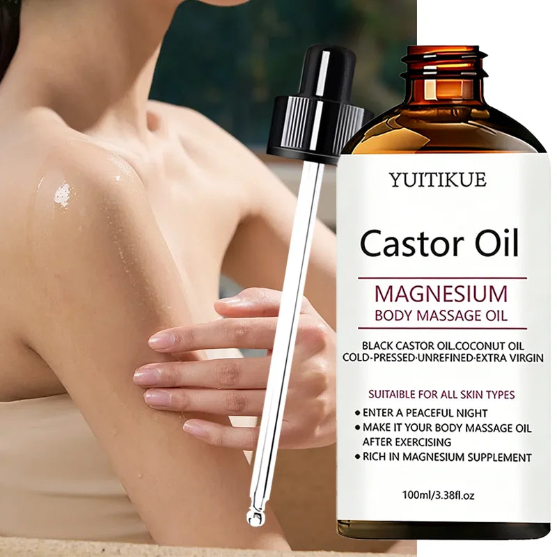 YUITIKUE Castor Oil Magnesium Massage Oil – Non-Sticky 100ml