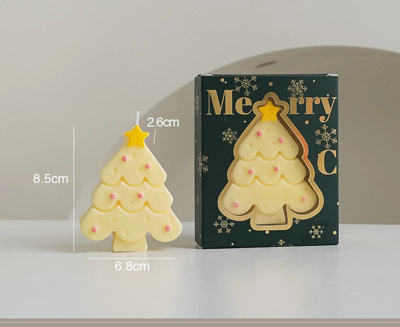 Christmas Scented Candle with Box Mini Christmas Tree Shape Fragrance Candle Home Decor Candle Gift for Friends Women Souvenir Oasis Select As show-3
