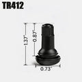 4/8/24PCS Car Tubeless Tire Valve Tire Valve Stem TR412/TR413/TR414/TR415 with Dust Cover Black Rubber Snap on Tire Valve Stem Oasis Select TR412 10PCS