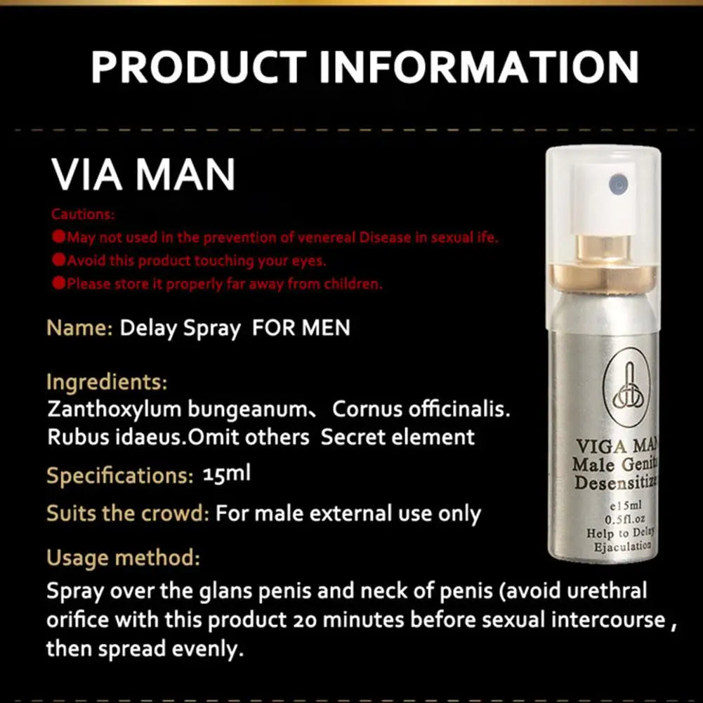 Sex Delay Spray For Men 15ml External Use Anti Premature Ejaculation Lasting Long 60 Minutes Penis Enlargement Sex Toy For Men Oasis Select
