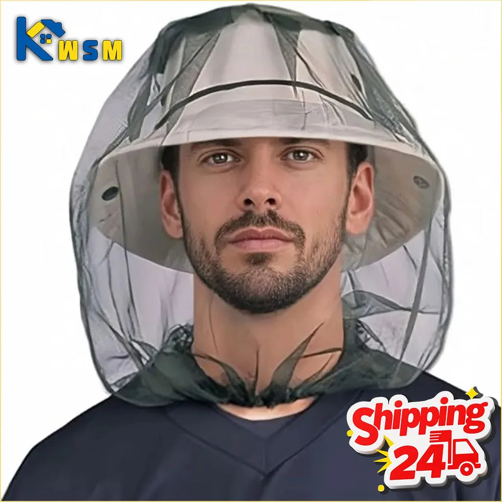 Outdoor Mesh Sun Hat with Face Shield Insect Proof Mosquito Net Cap for Fishing Beekeeping Breathable for Men Women Oasis Select