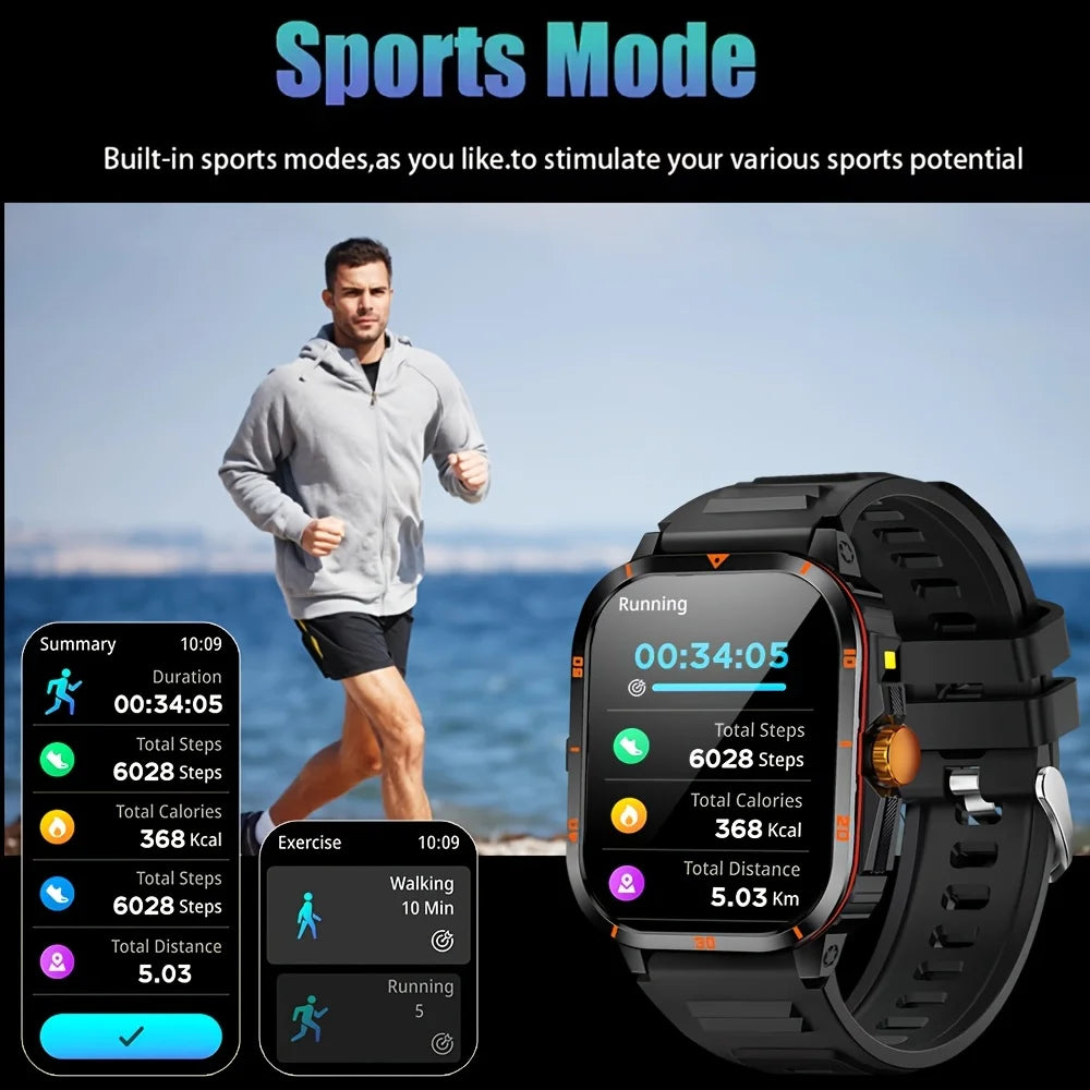 ERUN Men's Outdoor Smartwatch – LED Flashlight & Sports Tracker